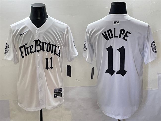 Men's New York Yankees #11 Anthony Volpe White 'Gothic Legacy Edition' Vapor Premier Limited Stitched Baseball Jersey